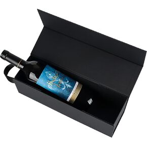 PLAEVIAE Wine Gift Box 12.8 x 3.8 x 3.8 in, Bottle Gift Box For Liquor Presents, For Wine And Champagne, Magnetic Collapsible Gift Box Wine Bottle Gift Packaging Gold,Christmas Gifts(5PCS)