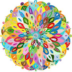 Bgraamiens Puzzle-Blooming Color-1000 Pieces Gradient Puzzle Color Challenge Blue Board Round Jigsaw Puzzles in Saudi Arabia