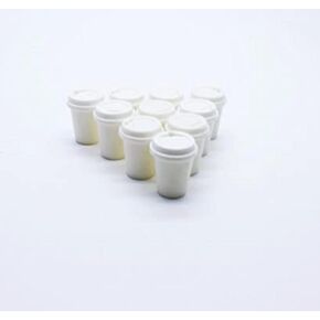 باي ايزي 10 اكواب قهوة ساخنة تفتح الغطاء بحجم 1 سم بتصميم مصغر لبيت الدمى والطعام والمطبخ in Kuwait