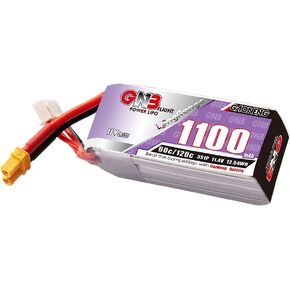 GAONENG 2pcs GNB 3S 1100mAh LiPo Battery 11.4V HV 60C Long Range Drone FPV XT30 Plug for FPV Soccer 1.6 to 2 inch Propeller Drone Beta75X Cinelog