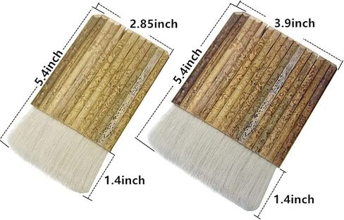2 PCS Sheep Hair Hake Blender Brush,Hake Multihead Bamboo Brush Latex Paint Brush for Kiln Wash,Watercolor, Ceramic, Pottery Painting Drawing Drafting in Kuwait