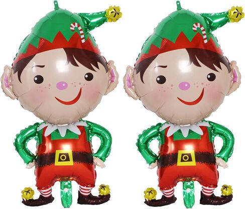 2Pcs Christmas Foil Balloons Santa Claus Reindeer Elk Foil Balloons Merry Christmas Party Balloons Decorations Xmas Mylar Aluminum Helium Self Inflate Balloons for New Year Winter Holiday Home Garden in Kuwait