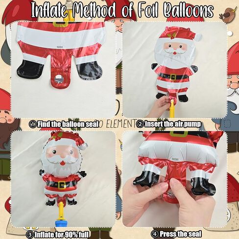 2Pcs Christmas Foil Balloons Santa Claus Reindeer Elk Foil Balloons Merry Christmas Party Balloons Decorations Xmas Mylar Aluminum Helium Self Inflate Balloons for New Year Winter Holiday Home Garden in Kuwait