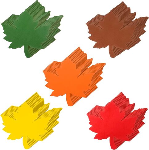 60 Pieces Maple Leaves Cutouts Foam Fall Leaves 6'' Foam Leaf Cutouts Assorted Colors Fall Leaves Die cuts for Thankful Tree, Thanksgiving Party Decoration, Leaf Foam Piecing, Bulletin Board in Saudi Arabia