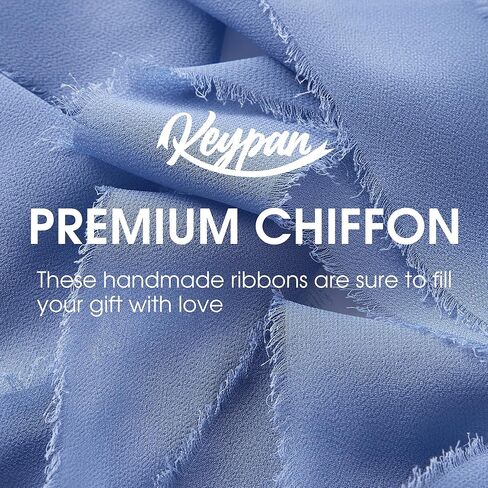 Keypan شريط شيفون حرير عاجي 1 بوصة 1.5 بوصة 2 بوصة × 7 ياردة مجموعة شرائط زفاف مصنوعة يدويًا لتغليف الهدايا باقة زهور الزفاف استحمام الطفل in Kuwait