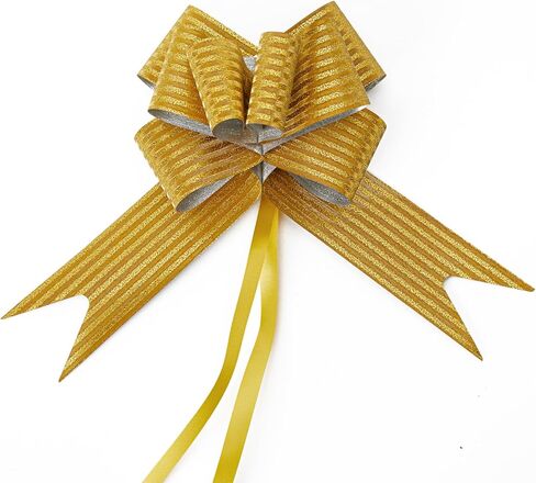 40 قطعة من فيونكة السحب، متوسطة، 4 بوصات، فيونكة لامعة، زينة الزفاف، أشرطة هدايا عيد الميلاد، 40 قطعة، لامعة (ذهبي) in Kuwait