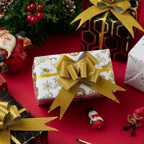 40 قطعة من فيونكة السحب، متوسطة، 4 بوصات، فيونكة لامعة، زينة الزفاف، أشرطة هدايا عيد الميلاد، 40 قطعة، لامعة (ذهبي) in Kuwait