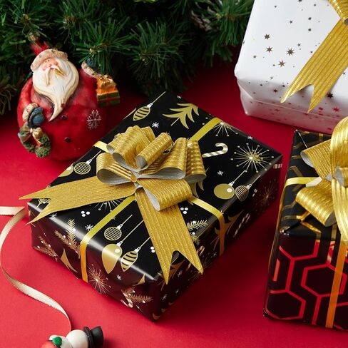 40 قطعة من فيونكة السحب، متوسطة، 4 بوصات، فيونكة لامعة، زينة الزفاف، أشرطة هدايا عيد الميلاد، 40 قطعة، لامعة (ذهبي) in Kuwait