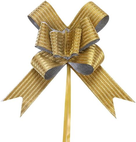 40 قطعة من فيونكة السحب، متوسطة، 4 بوصات، فيونكة لامعة، زينة الزفاف، أشرطة هدايا عيد الميلاد، 40 قطعة، لامعة (ذهبي) in Kuwait