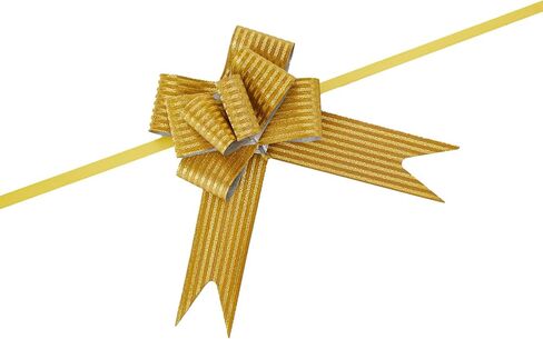 40 قطعة من فيونكة السحب، متوسطة، 4 بوصات، فيونكة لامعة، زينة الزفاف، أشرطة هدايا عيد الميلاد، 40 قطعة، لامعة (ذهبي) in Kuwait