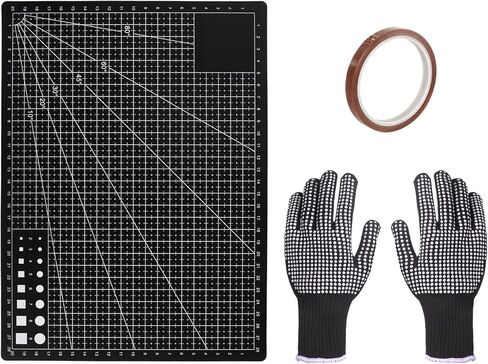 زوج من القفازات المقاومة للحرارة، وشريط مقاوم للحرارة وبساط قطع مقاس A4 - التسامي، ضغط حراري HTV للتي شيرت والقماش والأكواب واستخدام الضغط على القبعة - أرجواني... in Kuwait