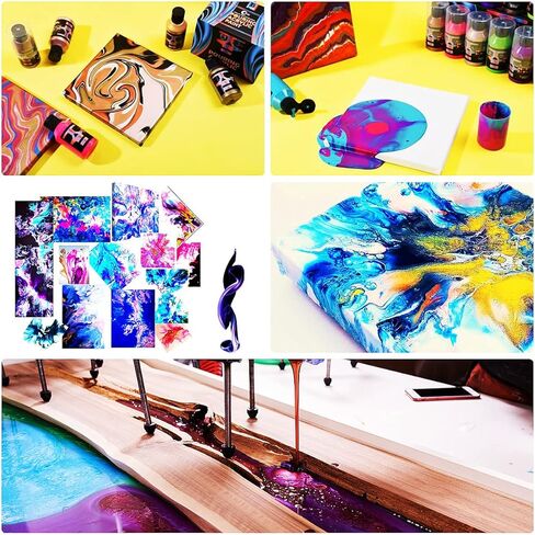 كوب مقسم لصب طلاء السيليكون، 4 قطع (2-5 قنوات) مجموعة لوازم الطلاء لصب طلاء الأكريليك السائل، أدوات صنع DIY قابلة لإعادة الاستخدام وسهلة التنظيف in Kuwait