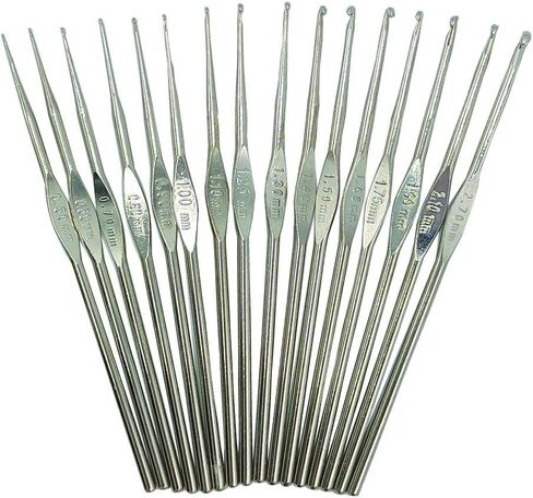 16 PCS Steel Latch Hooks Needle, Crochet Hook with Different Size. in Saudi Arabia
