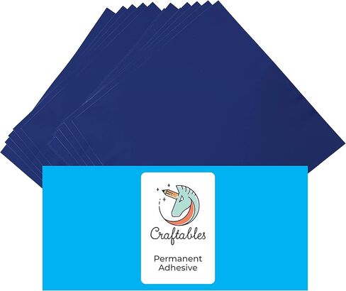 كراتفتابلز اوراق فينيل بلون ازرق داكن - دائمة ولاصقة ولامعة ومقاومة للماء | (10) اوراق مقاس 12 انش × 12 انش - للحرف اليدوية والكريكوت والظلية والتعبيرات والنقش واللافتات in Kuwait