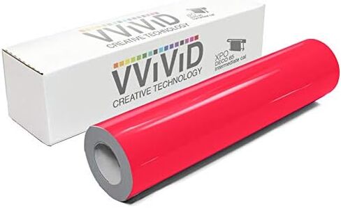 VViViViD DECO65 نيون فلورسنت الوردي دائم لاصق الحرفية 12 بوصة × 5 أقدام لفة الفينيل لكريكوت ، خيال و كامو بما في ذلك ورقة ورق نقل مجانية 12 بوصة × 12 بوصة in Saudi Arabia