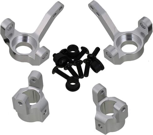 Mxfans Silver Al. Upgrade Parts SCX0002 C-Hub Carrier & AX30496 Steering Hub Carrier(L/R) Replacement for AXIAL RC1:10 Off Road Car Pack of 2 in Saudi Arabia