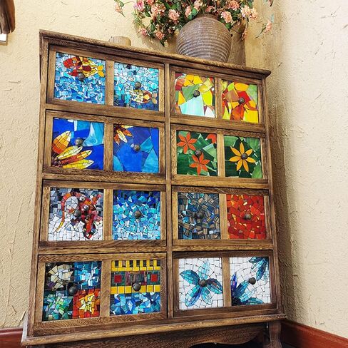 160 قطعة من بلاط الفسيفساء الزجاجية للحرف اليدوية السائبة قطع الزجاج الفسيفساء للأعمال اليدوية المصنوعة من السيراميك إطار صورة زهرية ديكور المنزل in Kuwait