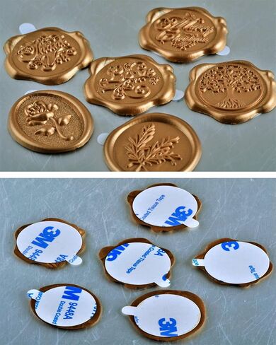 ملصقات ختم الشمع لدعوات الزفاف المغلف الطوابع السدادة ذاتية اللصق ختم الشمع ملصق القلب حرف الذهب البرونزي لعيد الميلاد حفل زفاف عيد ميلاد (60، مزيج الذهب) in Kuwait