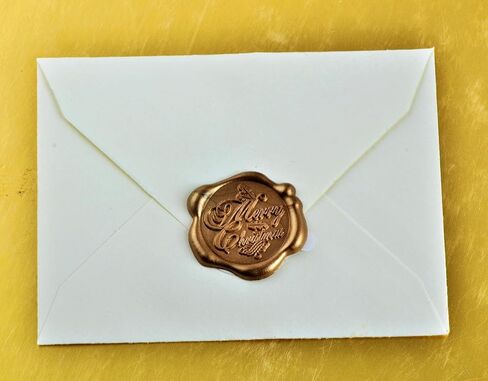 ملصقات ختم الشمع لدعوات الزفاف المغلف الطوابع السدادة ذاتية اللصق ختم الشمع ملصق القلب حرف الذهب البرونزي لعيد الميلاد حفل زفاف عيد ميلاد (60، مزيج الذهب) in Kuwait