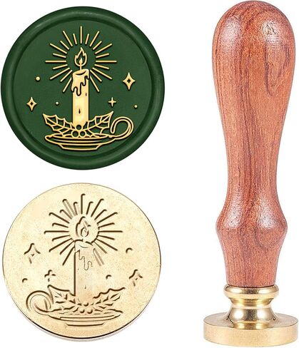 MAYJOYDIY Christmas Reindeer Wax Seal Stamp Offical Seal of The North Pole Reindeer Stamp Xmas Vintage Sealing Stamp 25mm Removable Brass Head for Letters Invitations Envelopes Gift Packing in Kuwait