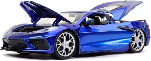 Jada Toys Bigtime Muscle 1:24 2020 Chevy Corvette Stingray Die-cast Car Candy Blue, Toys for Kids and Adults in Saudi Arabia