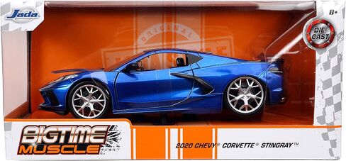 Jada Toys Bigtime Muscle 1:24 2020 Chevy Corvette Stingray Die-cast Car Candy Blue, Toys for Kids and Adults in Saudi Arabia