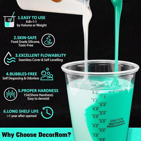 مجموعة صنع قوالب السيليكون - 170 أونصة من مطاط السيليكون السائل المرن 15 أمبير مع مضخات لصنع القوالب والصب - معالجة سريعة وسهلة 1: 1 قوالب سيليكون لقوالب راتينج السيليكون DIY وقالب الشمعة وقالب الصابون in Kuwait