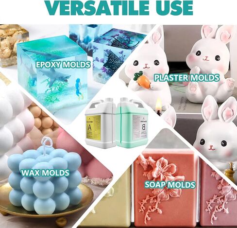 مجموعة صنع قوالب السيليكون - 170 أونصة من مطاط السيليكون السائل المرن 15 أمبير مع مضخات لصنع القوالب والصب - معالجة سريعة وسهلة 1: 1 قوالب سيليكون لقوالب راتينج السيليكون DIY وقالب الشمعة وقالب الصابون in Kuwait