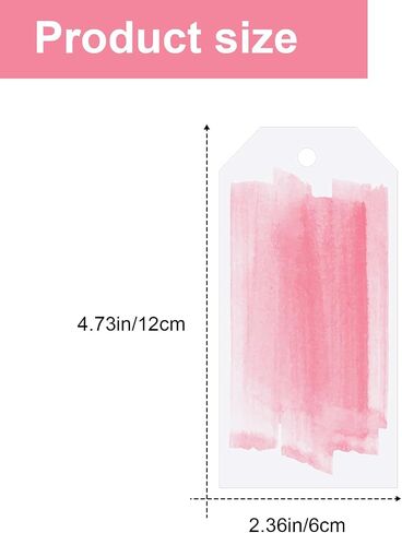 Yeaqee 4 3/4-in x 2 3/8-in Gift Tags with String Watercolor Pattern Paper Tags Hanging Tags Price Tags Greeting Tags for DIY Crafts Holiday Party Favors, 60 Pcs in Saudi Arabia