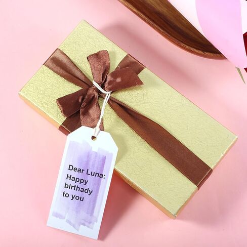 Yeaqee 4 3/4-in x 2 3/8-in Gift Tags with String Watercolor Pattern Paper Tags Hanging Tags Price Tags Greeting Tags for DIY Crafts Holiday Party Favors, 60 Pcs in Saudi Arabia
