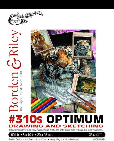 بوردن ورايلي 8 × 10 بوصة #310 لوحة رسم مثالية، حلزوني علوي، 90 رطل، 35 ورقة بيضاء دقيقة، لوحة واحدة لكل منها (310S081035) in Kuwait