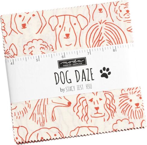 Dog Daze Charm Pack by Stacy Iest HSU; 42-5" Precut Fabric Quilt Squares in Saudi Arabia