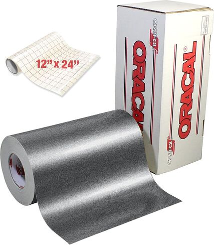 ORACAL Metallic Sparkle Premium لاصق مصنوع من الفينيل مقاس 12 بوصة × 24 بوصة للنقش والكريكات والصورة الظلية بما في ذلك ورق نقل شفاف مقاس 12 بوصة × 24 بوصة (بريق معدني أحمر) in Saudi Arabia