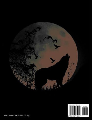 Sketchbook: Wolf Themed Personalized Artist Book | Soft Cover Blank Sketch Pad Tablet | 8.5" x 11", 108 pages | Gifts for Kids Girls Boys Teens Adults | for Drawing Painting Charcoal Ink in Saudi Arabia