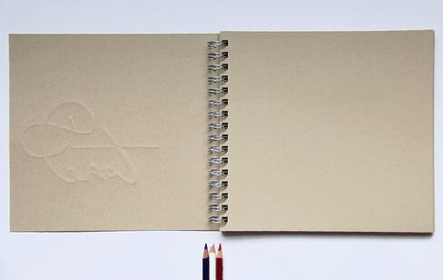 دفتر رسم ملون، ورق رسم بلون بيج داكن، 80 ورقة (160 صفحة)، ورق رسم بلون بيج داكن، دفتر رسم بسلك حلزوني 8.5 انش × 9 انش in Kuwait