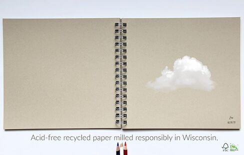 دفتر رسم ملون، ورق رسم بلون بيج داكن، 80 ورقة (160 صفحة)، ورق رسم بلون بيج داكن، دفتر رسم بسلك حلزوني 8.5 انش × 9 انش in Kuwait