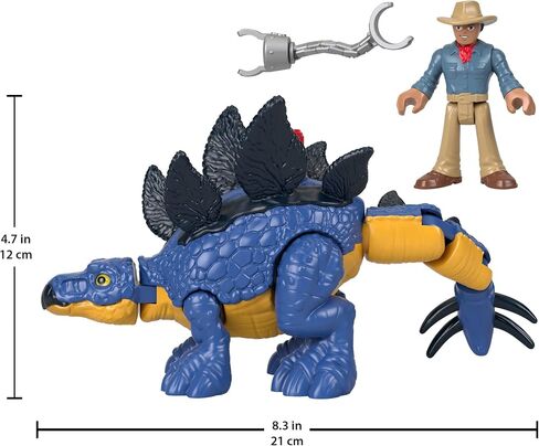 Fisher-Price Jurassic World Toys Dominion Stegosaurus Dinosaur & Dr. Alan Grant,3-Piece Poseable Figure Set for Preschool Kids Ages 3 and Up in Saudi Arabia