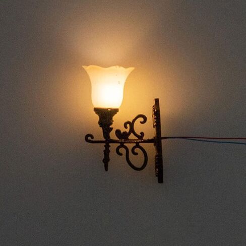 Yardwe Vintage ديكور المنزل 4 قطع LED شمعدانات جدارية 1: 12 مقياس جدار مصباح شمعدانات مصغرة نماذج إضاءة طاولة الرمل أضواء لعبة لديكورات المناظر الطبيعية نموذج القطار in Kuwait