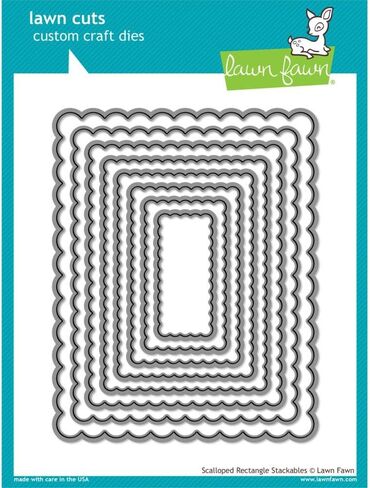 Lawn Fawn Lawn Cuts Custom Craft Die - Scalloped Rectangle Stackables (LF997) in Saudi Arabia