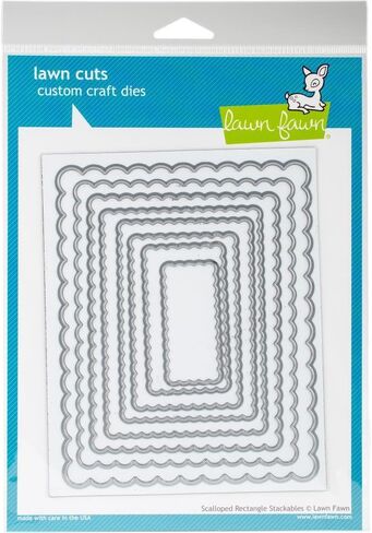 Lawn Fawn Lawn Cuts Custom Craft Die - Scalloped Rectangle Stackables (LF997) in Saudi Arabia