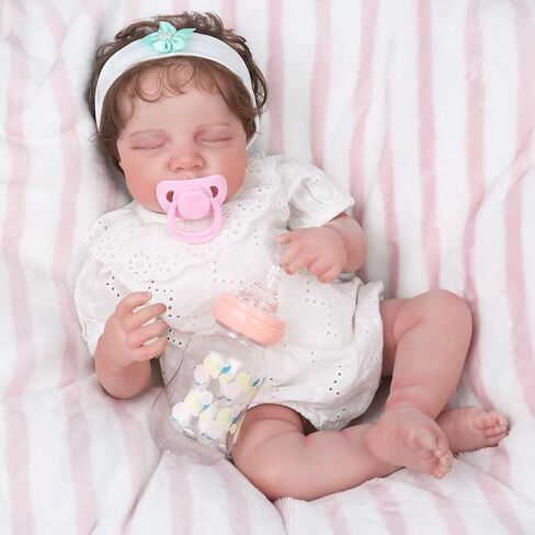 Realistic Reborn Baby Dolls - 20 Inch Sleeping Soft Weighted Reborn Doll, Lifelike Handmade Newborn Baby Doll, Advanced Painted Gift Set for Kids Age 3+ in Kuwait