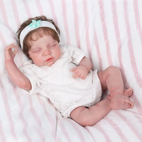 Realistic Reborn Baby Dolls - 20 Inch Sleeping Soft Weighted Reborn Doll, Lifelike Handmade Newborn Baby Doll, Advanced Painted Gift Set for Kids Age 3+ in Kuwait