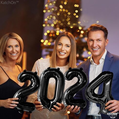 KatchOn, Black 2024 Balloons Number - 16 Inch, New Years Balloons | Black 2024 Balloon Numbers for Happy New Years Decorations 2024 | Black 2024 Foil Balloons for New Years Eve Party Supplies 2024 in Kuwait
