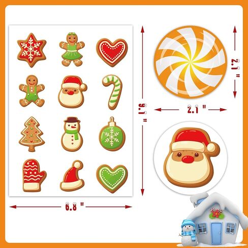 جوي بانغ 384 قطعة من ملصقات الكريسماس للاطفال، ملصقات عيد الميلاد للحرف اليدوية وبطاقات الاعياد للبطاقات، ملصقات دائرية للكريسماس لحقائب الهدايا والمغلفات وهدايا حفلات الكريسماس in Kuwait