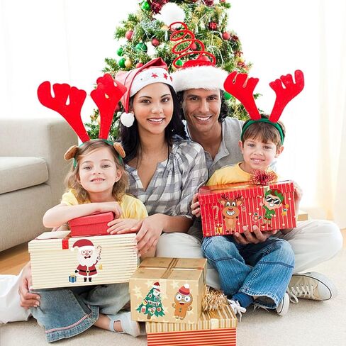 ملصقات عيد الميلاد للأطفال، 32 ورقة تصنع ملصقات للوجه بنفسك، اصنع حيوان الرنة رجل الثلج سانتا كلوز الخاص بك، ملصقات عيد الميلاد للأولاد والبنات هدايا ألعاب حفلات عيد الميلاد in Kuwait