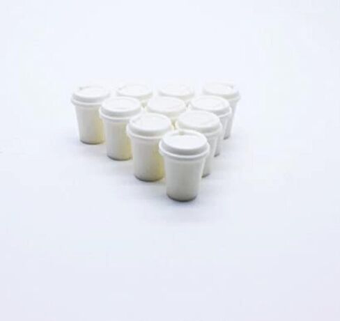 باي ايزي 10 اكواب قهوة ساخنة تفتح الغطاء بحجم 1 سم بتصميم مصغر لبيت الدمى والطعام والمطبخ in Kuwait