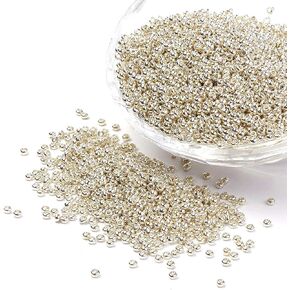 Craftdady 12/0 Glass Seed Beads 2x1.5mm Transparent Silver Lined Round Loose Pony Beads Brown About 5000Pcs for Jewelry Making Hole: 0.5mm