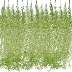 Cindeer 15 Pieces Faux Greenery Moss Realistic Spanish Moss Fake Moss for Potted Plants Hanging Moss Garland for Outdoor Indoor Crafts Halloween Decor(Green,33 Inch, 43 Inch) in Kuwait