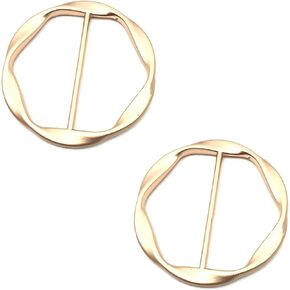 COLORFUL BLING Silk Scarf Ring Clip Clothing Ring Set Shirt Ties Clips Buckle for Women Lady T-Shirts Scarves Clasp Waist Holder Jewelry