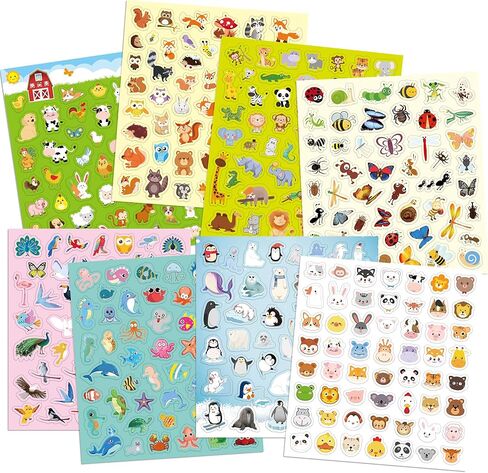 FANCY LAND Animal Stickers for Kids Assortment Set 800 Count 16 Sheets 8 Themes Collection for Children Craft Party Favors in Saudi Arabia